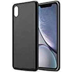 Cadorabo TPU Ultra Slim AIR Cover iPhone XR Smartphone Hülle, Schwarz