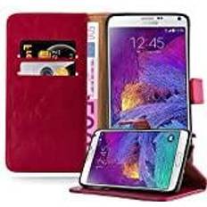 Galaxy book 4 Cadorabo Book Luxury Cover Galaxy Note 4 Smartphone Hülle, Rot