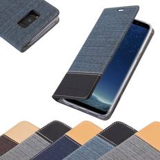 Cadorabo Copertina Del Libro Jeans Optics Samsung Galaxy S8+ Cover Smartphone Grigio