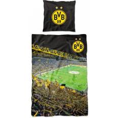 Hør Dynebetræk BVB Dortmund Sengetøj Südtribüne Sort Gul Dynebetræk Sort, Gul (200x135cm)