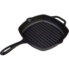 Victoria Home Cast Iron Grill Pan. Square Seasoned Non-GMO Flaxseed