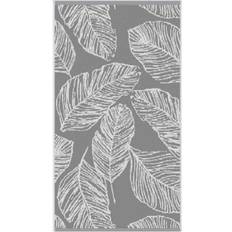 Grey Towels Fusion Matteo Leaf Jacquard Print Bath Towel Grey