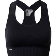 High Support Ribbed Bra - Black