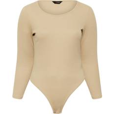 Cotton - Women Shapewear & Under Garments Yours Long Sleeve Ribbed Bodysuit - Brown