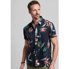 Amarillo Camisas Superdry Kurzärmeliges Hawaiihemd - Marineblau/Grün/Braun