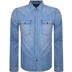 Replay Men Shirts Replay Denim Long Sleeve Shirt Blue blue