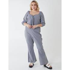 Blue Vanilla Curve Gingham Jumpsuit