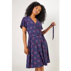 Roman Petite Cherry Spot Print Wrap Dress