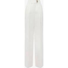 Reiss Womens White Hollie High-rise Linen-blend Trousers 12R