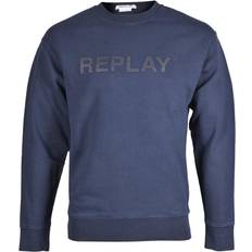 Replay Gensere Replay Tonal Logo Print Sweatshirt, Navy