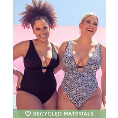 Curvy Kate Women Swimsuits Curvy Kate Sundown Reversible Non-Wired Swimsuit Black Print