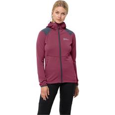 Jack Wolfskin Womens Kolbenberg Hooded Full Zip Fleece Sangria Red