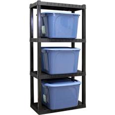 Black Shelving Systems Oskar 4-Tier Shelving System