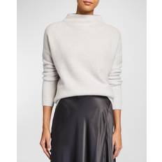 Vince Boiled Cashmere Funnel-Neck Pullover GRAY
