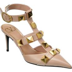 Valentino Garavani Roman Stud Leather Mules - Pink