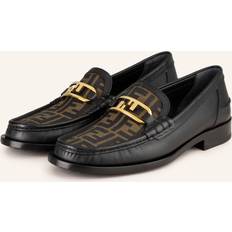 Fendi Leather Slip-On Loafers - Black