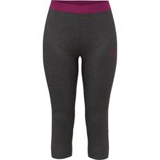 Elastane/Lycra/Spandex Pantaloni Termici Odlo Women's Underpants BL Bottom 3/4 - Graphite Grey Melange/Festival Fuchsia