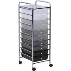 Multicolored Trolley Tables Honey Can Do 10-Drawer Grayscale Trolley Table