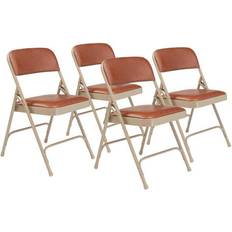 Kitchen Chairs National Public Seating NPS Vinyl Padded Premium Honey Brown/Beige Kitchen Chair