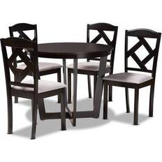 Brown Dining Sets Baxton Studio Morigan Modern Dining Set