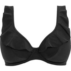 Women Bikini Tops Freya Jewel Cove Ruffled Bikini Top Black Solid