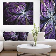 Purple Wall Decor Design Art PT11869-20-12 Glittering Purple Fractal Flower Large Floral Wall Decor