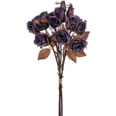 Flowers 16.5" Purple Artificial Dried Rose Bundle.