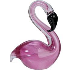 Glass Figurines Murano Beachcombers 03338 Sitting Glass Flamingo Pink Figurine