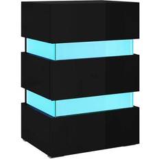 vidaXL LED Cabinet High Gloss Bedside Table 35x45cm