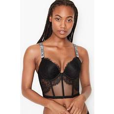 Very Sexy Shine Strap Push-Up Corset Top, Black, Women's Bras Victoria's Secret