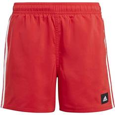 Adidas Polyester Swimwear adidas Kid's 3-Stripes Swim Shorts - Better Scarlet/White (HA9407)