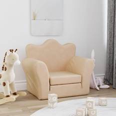 Beige Sessel vidaXL Kindersofa Creme Weich Plüsch Creme, N/A