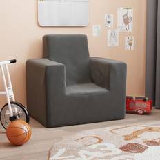 vidaXL Barnsoffa antracit mjuk plysch