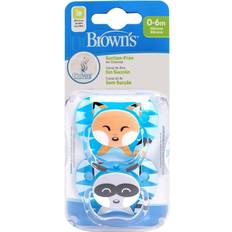 Dr brown sut Dr. Brown's Dr. Brown's Prevent Soothers, Animal Faces, 0-6 Months Assorted Blue