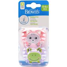 Dr brown sut Dr. Brown's Prevent Soothers, Animal Faces, 0-6 Months Assorted Pink