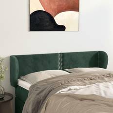 vidaXL Oreilles Meuble Chambre à Coucher Double de Cadre de Vert Foncé 147x23x78/88 cm Velours Tête de lit