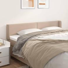 vidaXL Med Kanter Cappuccino 183x16x78/88 cm Konstläder Sänggavel