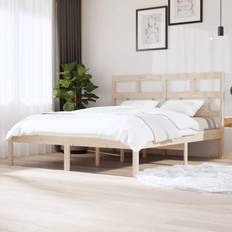 vidaXL brown, 160 Solid Wood Pine Bed Frame