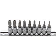 BGS Technic Bit Socket Set for Torx Plus 6,3mm 1/4 with T10/T50 hole 9 pcs 2165