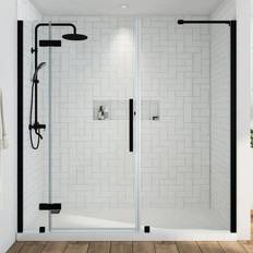 OVE Decors Tampa 73 H Pivot Frameless Shower Black