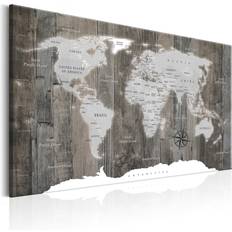 Artgeist World Map: Wooden World Verdenskort Billede