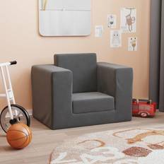 vidaXL Barnsoffa antracit mjuk plysch