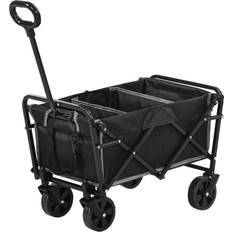 Portable wagon OutSunny collapsible folding wagon cart, garden wagon portable cart black