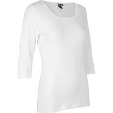 T shirt hvid dame ID 0597 Stretch T-shirt ¾ ærmet dame-Hvid-2XL