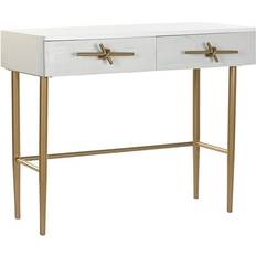 Dkd Home Decor 90 Golden White Iron Mango wood Console Table