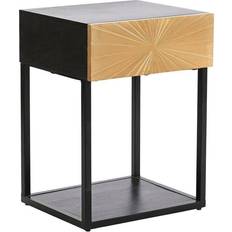 Dkd Home Decor Nightstand Golden 35 Black Bedside Table