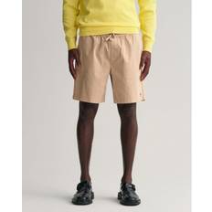 Gant Beige Shorts Gant Logo-Embellished Cotton Shorts