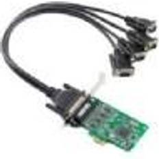 Serial port card, 4xDB9male RS-232, PCI-express, low