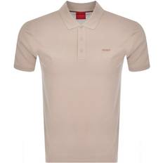 HUGO BOSS Beige Polo Shirts HUGO BOSS Poloshirt kurzarm Donos222 10231467 01