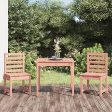 vidaXL 3-tlg. Garten-Bistro-Set Massivholz Douglasie Braun Café-Set, 1 Tisch einschl. 2 Stühle